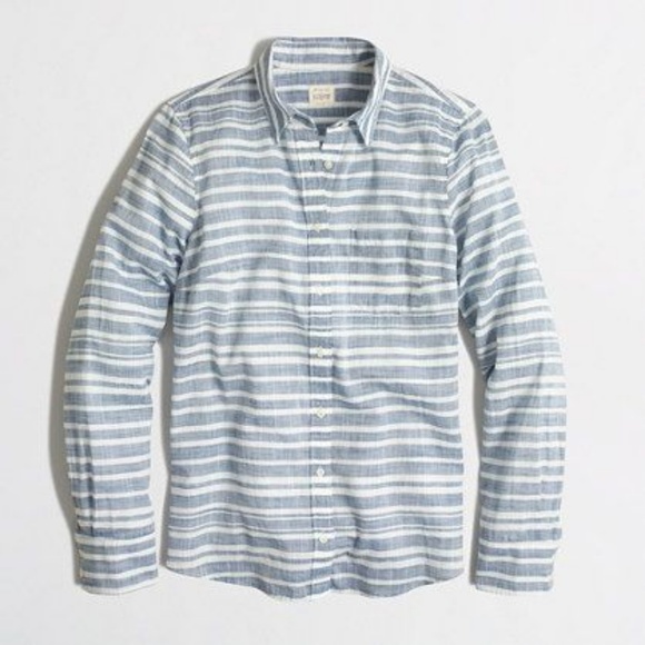 JCREW Factory blue striped gauze boy shirt - Picture 1 of 4